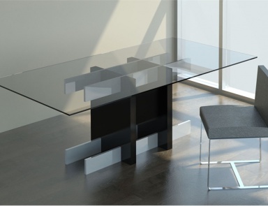 Dining table made of glass, Ester - features tisettanta furnishings