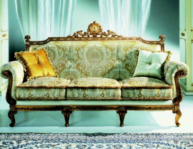 Three-seater sofa on a frame of wood covered with a cloth Cambridge 1, Caspani Tino