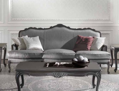 Three seater sofa with carved frame Mediterraneo, Angelo Cappellini