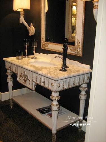 The Cabinet under the sink with a hull made of solid wood and decorative gilding Bagno 4, Arcari