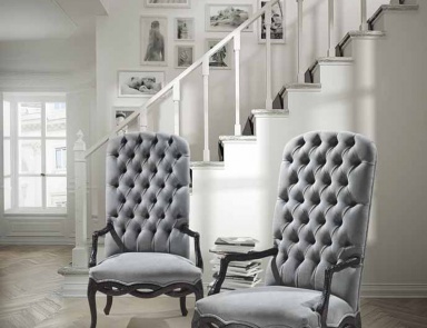 Chair with quilted backrest Mediterraneo, Angelo Cappellini