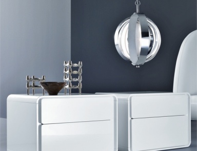 Bedside Cabinet with rounded corners Ice, Presotto