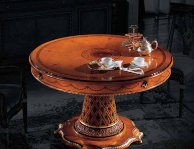 Dining table round solid wood, Ezio Bellotti