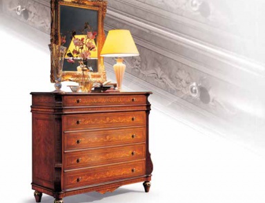 Dresser with five drawers made of solid wood, Ezio Bellotti