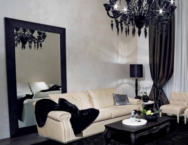 Three seater sofa in leather upholstery Polo Club, Fendi