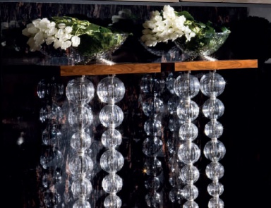 The Sfera console on a metal frame with crystal balls, JC Passion