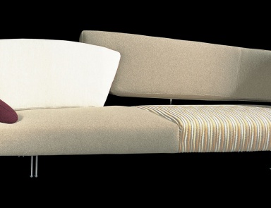 Ted double sofa with a frame made of wood and metal, Il Loft