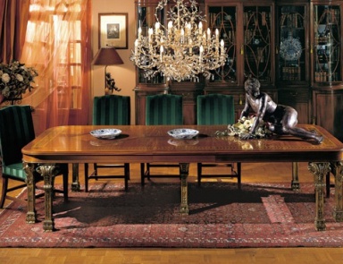 Dining table-transformer on carved legs - Provasi