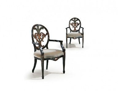 Armchair with wooden armrests Angelo Cappellini