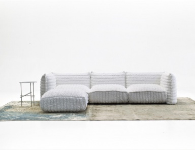 Three seater sofa with pouffe Paper Cloud, Moroso