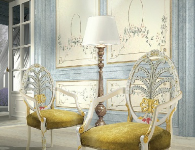 Armchair with carved back Angelo Cappellini