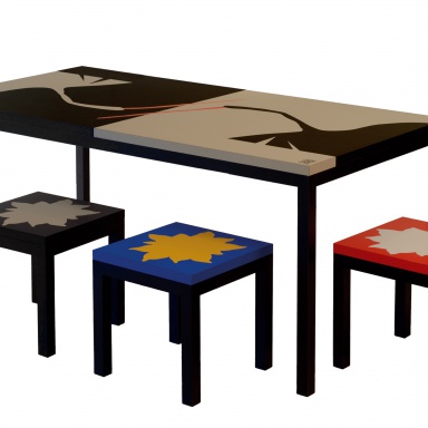 Dining room (dining set) Fly & Grey Star, Yellow Star, White Star