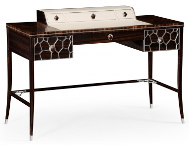 Dressing table with details of brass Soho white, Jonathan Charles