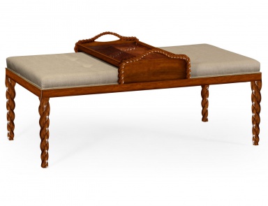 Poof table with leather or textile upholstery Twist, Jonathan Charles