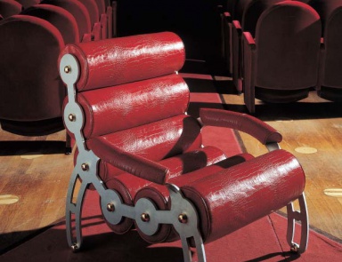 Bruco chair in leather upholstery, Formitalia