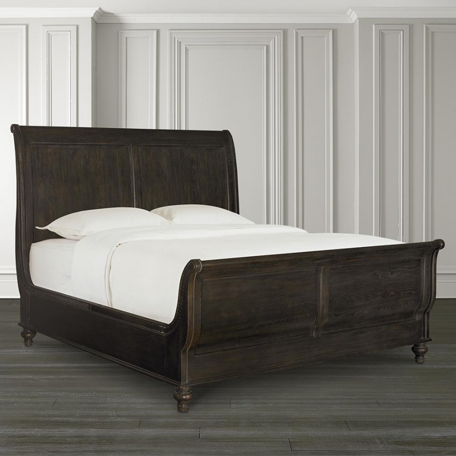 Double wood bed with high headboard Emporium, Bassett Luxury furniture MR