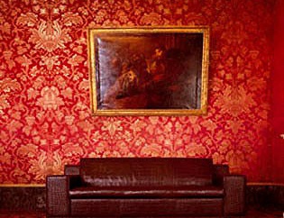 Sofa upholstered in leather Kube, Mascheroni