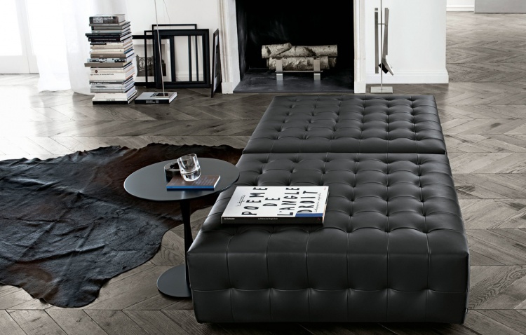 MODULAR SOFA IN LEATHER / TEXTILE UPHOLSTERY, PARK POLIFORM