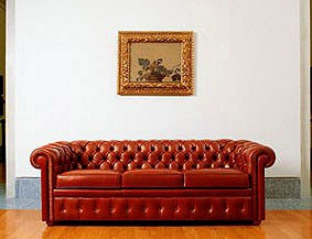 Sofa upholstered in leather Piccadilly, Mascheroni