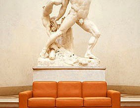 Sofa upholstered in leather Shimbumi, Mascheroni