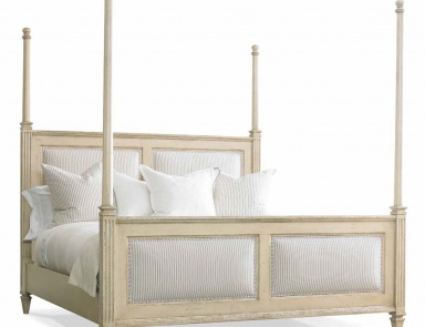 Double bed King Hi-Lo Upholstered, Hickory White