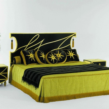 Double bed Noir et or