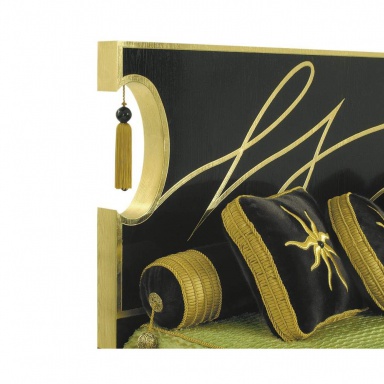 Double bed Noir et or