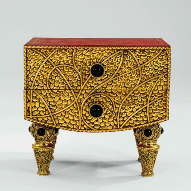 Bedside table Rouge et or