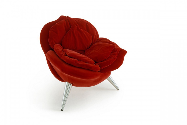 CHAIR ON A METAL FRAME THE VELVET ROSE, EDRA