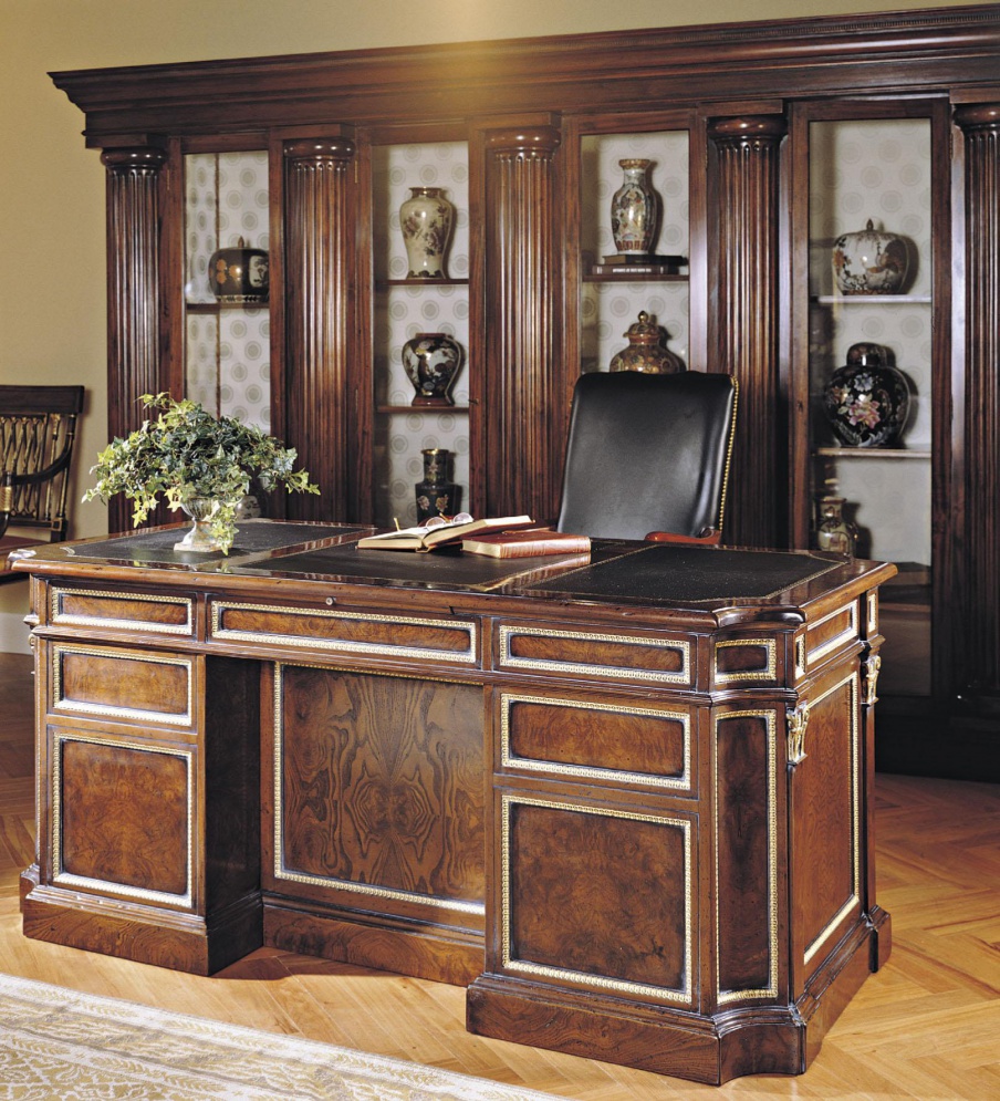 Desk In Natural Wood With Carved Decoration Francesco Molon