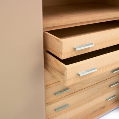 The Wardrobe Hangar Light Wood + Glass