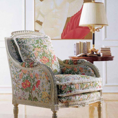 Chair with hard armrests