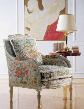 Chair with hard armrests