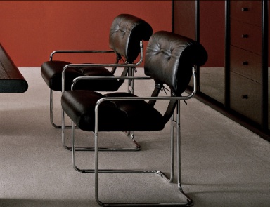 Chair in leather upholstery Tucroma, I4 Mariani