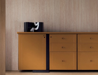 A chest of drawers in leather Elite, I4 Mariani