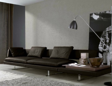 Sofa upholstered in leather or fabric Borderline, MisuraEmme
