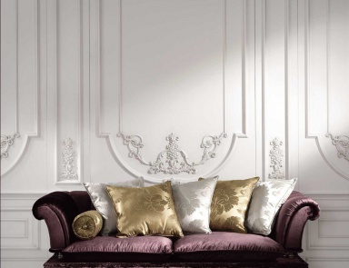 Three-seater sofa with high armrests, Elledue