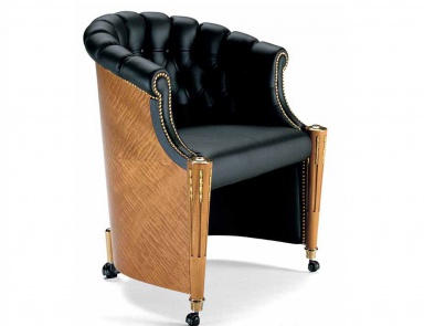 Chair office upholstered in genuine leather, Elledue