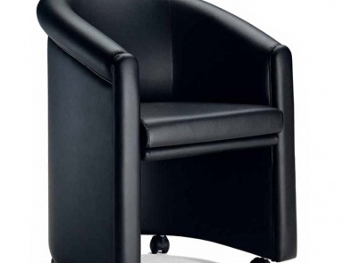 Chair office upholstered in genuine leather, Elledue