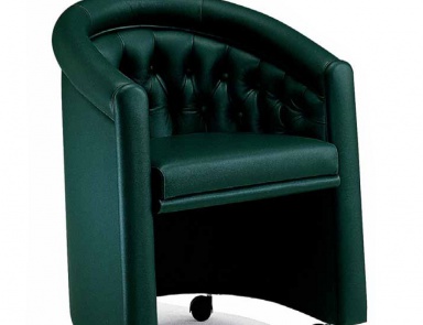 Chair office upholstered in genuine leather, Elledue