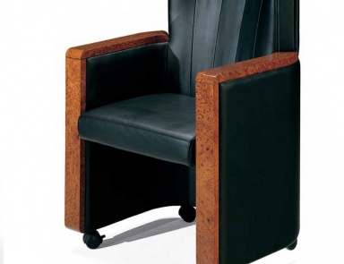 Chair office upholstered in genuine leather, Elledue