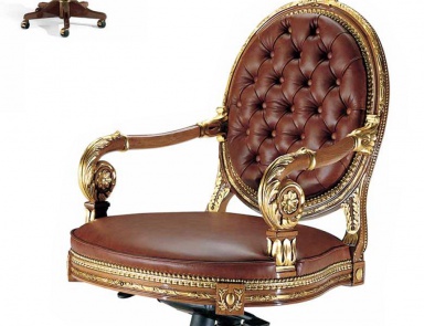 Chair office upholstered in genuine leather, Elledue