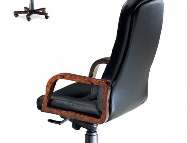Chair office upholstered in genuine leather, Elledue