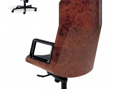 Chair office upholstered in genuine leather, Elledue