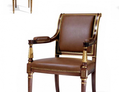 Chair office upholstered in genuine leather, Elledue