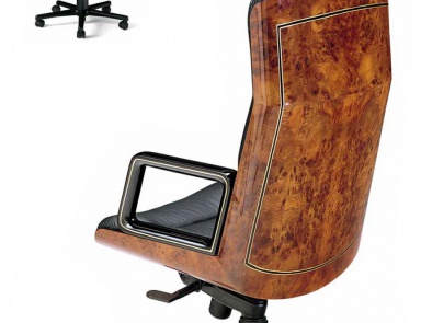 Chair office upholstered in genuine leather, Elledue