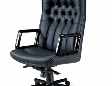 Chair office upholstered in genuine leather, Elledue