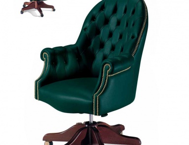 Chair office upholstered in genuine leather, Elledue