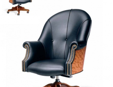 Chair office upholstered in genuine leather, Elledue