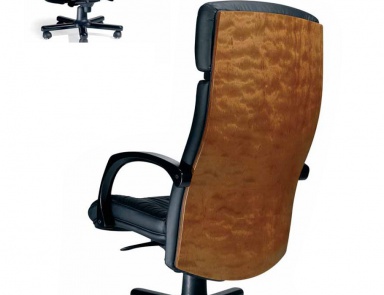 Chair office upholstered in genuine leather, Elledue